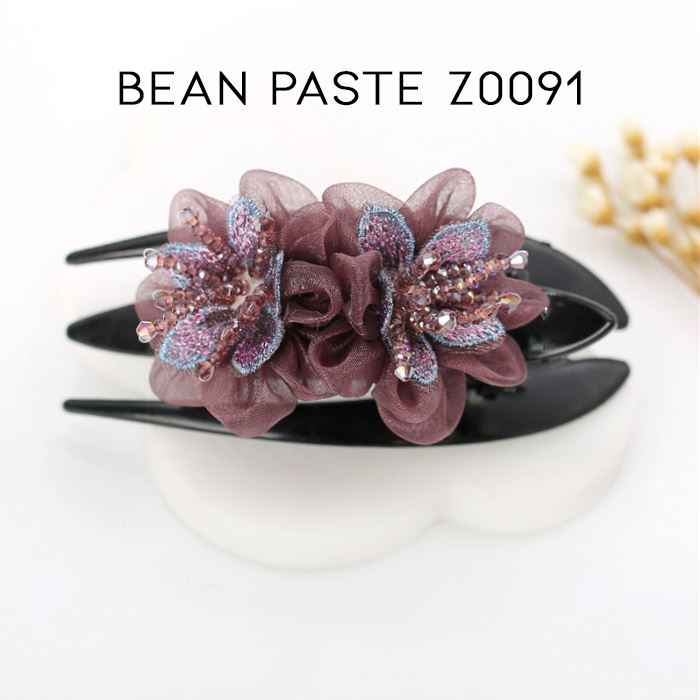 Elegant Floral Hair Clip Hair Styling Tools Every Day And Night Bean Paste Z0091 1pc 