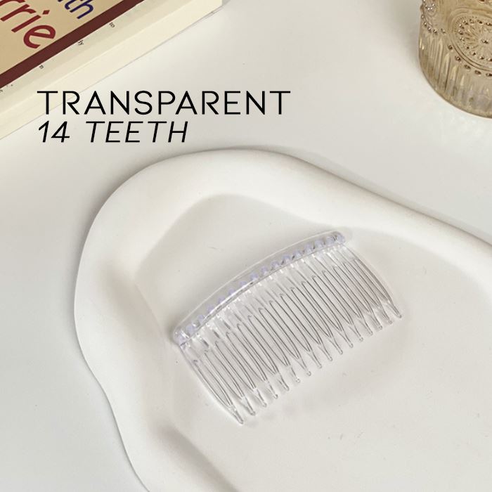 Neat Babyhair Plain Hair Comb Hair Styling Tools Every Day And Night Transparent 14 Teeth 1pc