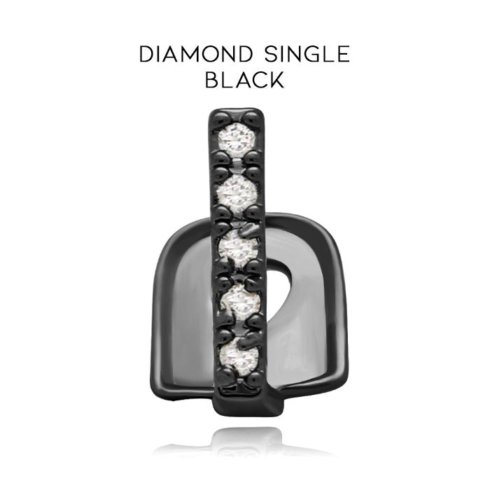 Teeth Gap Filling Grillz Jewelry Apparel & Accessories Every Day And Night Diamond Single - Black 1pc 