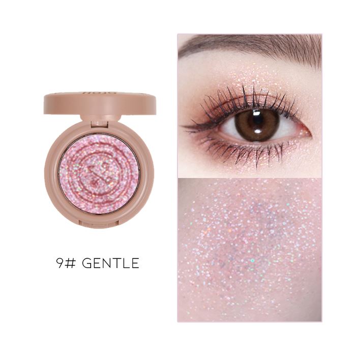 Single Shade Button Glitter Eyeshadow Make-up Every Day And Night 9# Gentle 1pc 
