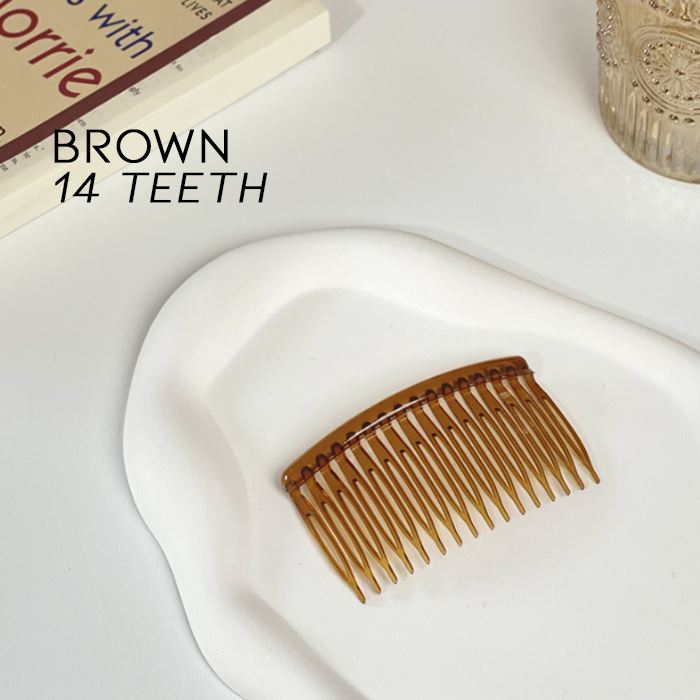 Neat Babyhair Plain Hair Comb Hair Styling Tools Every Day And Night Brown 14 Teeth 1pc