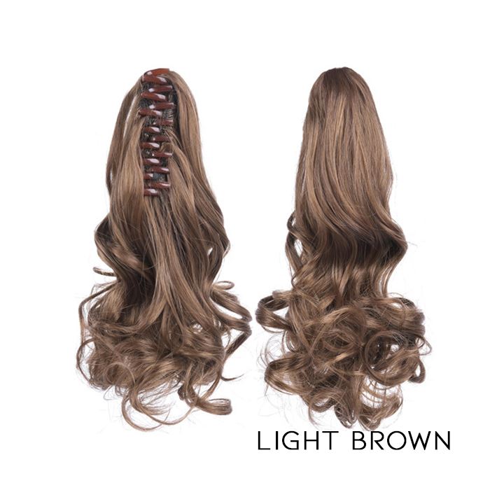 Clip-On Curly Ponytail Hair Extension Hair Styling Tools Every Day And Night Light Brown 