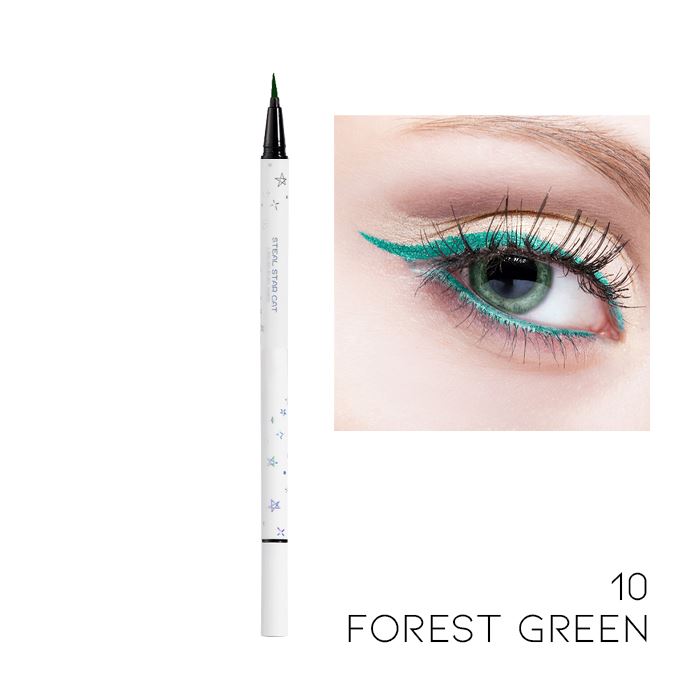 12HRS Waterproof Brush Tip Liquid Eyeliner Make-up Every Day And Night Forest Green 1pc 
