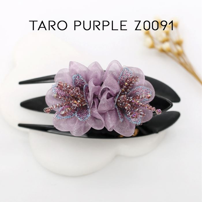 Elegant Floral Hair Clip Hair Styling Tools Every Day And Night Taro Purple Z0091 1pc 