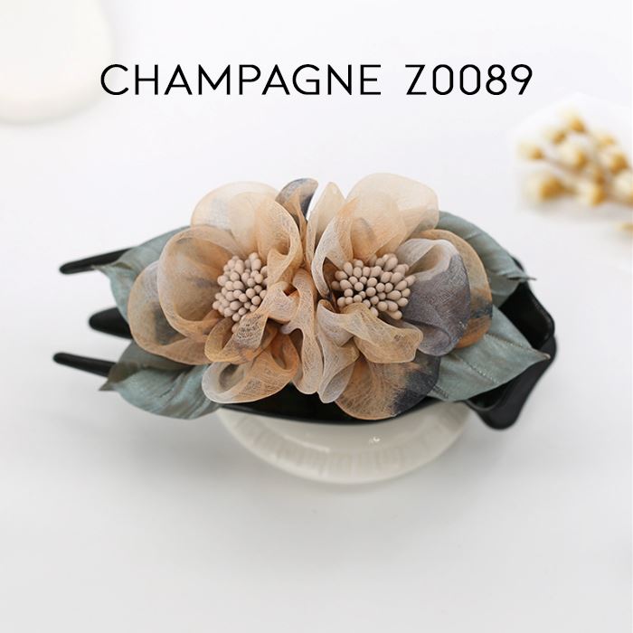 Elegant Floral Hair Clip Hair Styling Tools Every Day And Night Champagne Z0089 1pc 