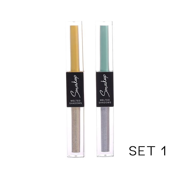 Matt & Glitter 2-In-1 Liquid Eyeshadow Make-up Every Day And Night Set 1 Yellow & Blue (2pcs 25% OFF) $10.5 Each 1pc 