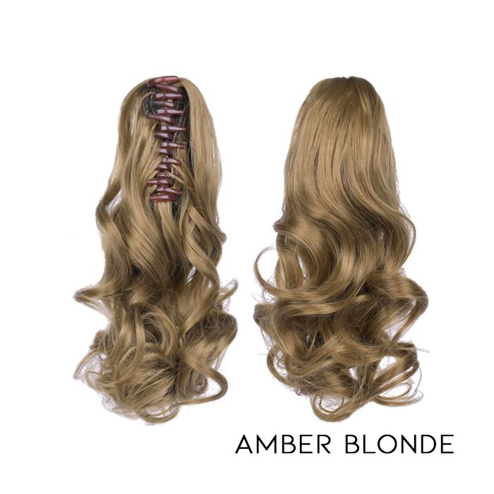 Clip-On Curly Ponytail Hair Extension Hair Styling Tools Every Day And Night Amber Blonde 