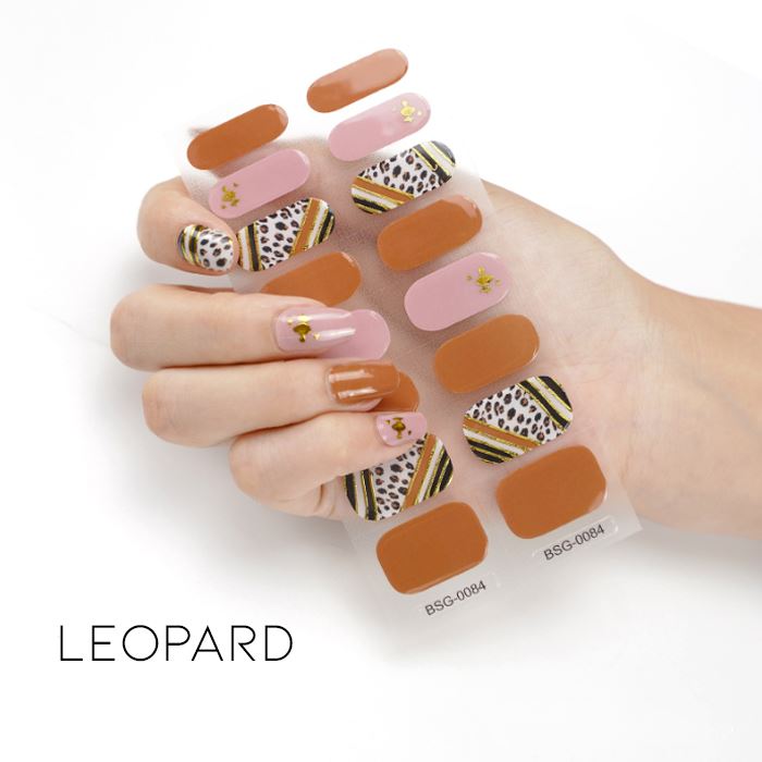 Time Saving Semi-Cured Gel Nail Sticker Nail Every Day And Night Leopard 