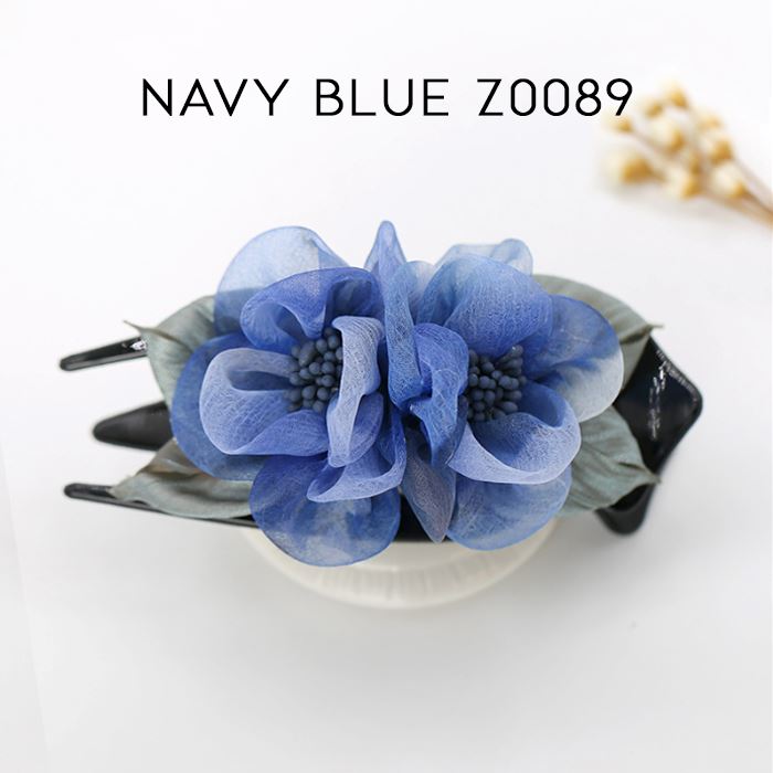Elegant Floral Hair Clip Hair Styling Tools Every Day And Night Navy Blue Z0089 1pc 