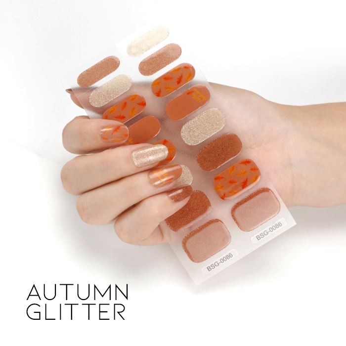 Time Saving Semi-Cured Gel Nail Sticker Nail Every Day And Night Autumn Glitter 
