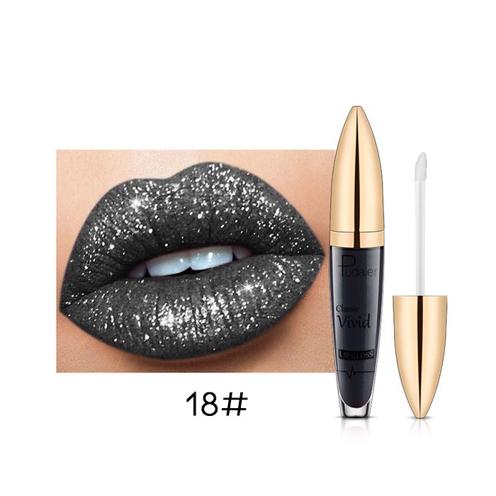 Special Matt to Glitter Liquid Lipstick Make-up Every Day And Night 18 Black 1pc 