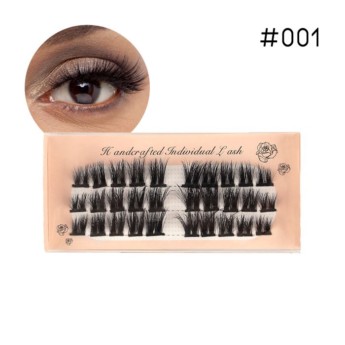 Realistic Individual False Lashes Make-up Every Day And Night #001 1 Box 