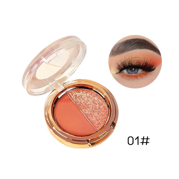Matt & Shine 2-Tone Eyeshadow Make-up Every Day And Night 01 Pumpkin Gold 2pcs (33% OFF) $13.5 Each 