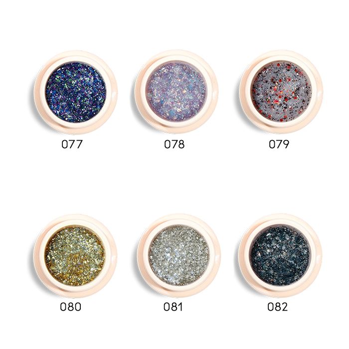 Cream-like Nail Gel (Large Glitter Collection) Nail Every Day And Night White 