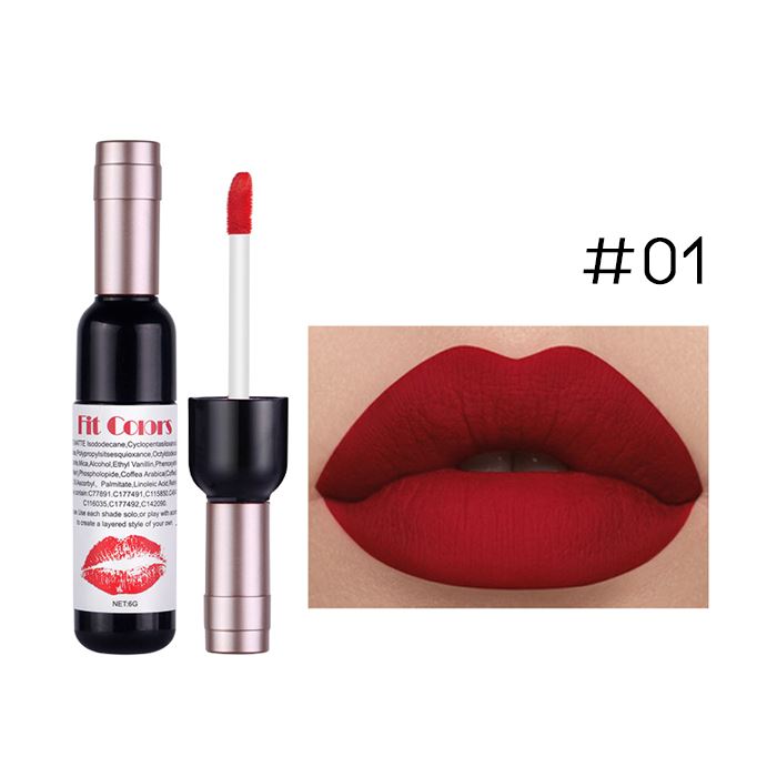 12HRS Transfer-Proof Red-Wine Liquid Lipstick Make-up Every Day And Night #01 2pcs (45% OFF) $6 Each 
