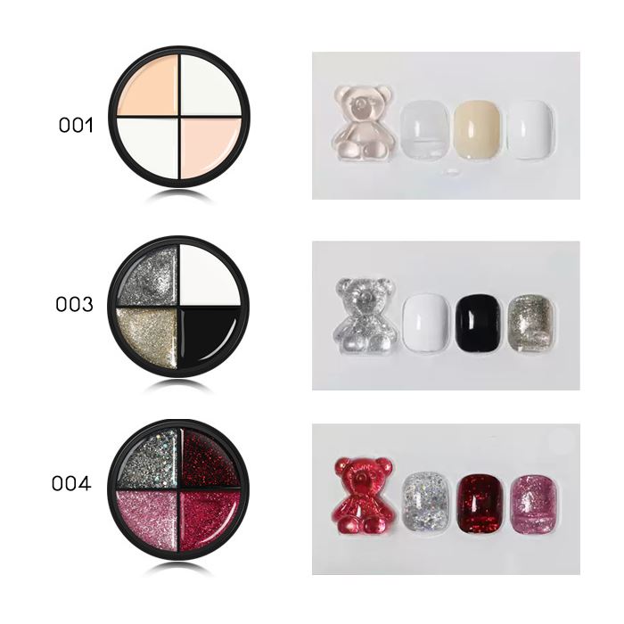 4-in-1 Cream-Like Nail Gel (Solid Color) Nail Every Day And Night 003 Silver Gray Tone 
