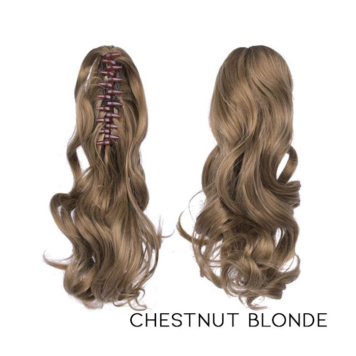 Clip-On Curly Ponytail Hair Extension Hair Styling Tools Every Day And Night Chestnut Blonde 