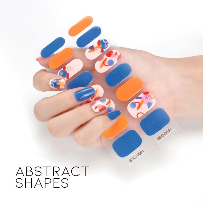 Time Saving Semi-Cured Gel Nail Sticker Nail Every Day And Night Abstract Shapes 