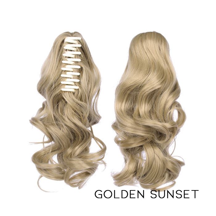 Clip-On Curly Ponytail Hair Extension Hair Styling Tools Every Day And Night Golden Sunset 