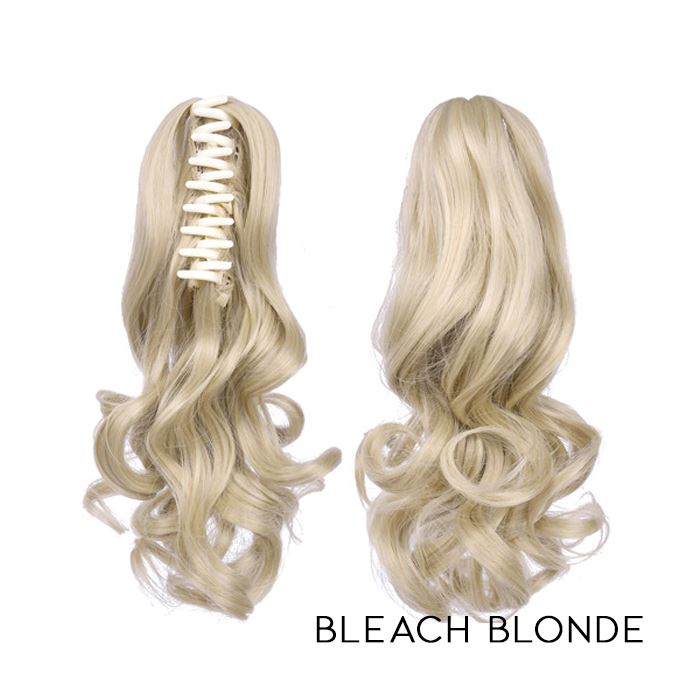 Clip-On Curly Ponytail Hair Extension Hair Styling Tools Every Day And Night Bleach Blonde 