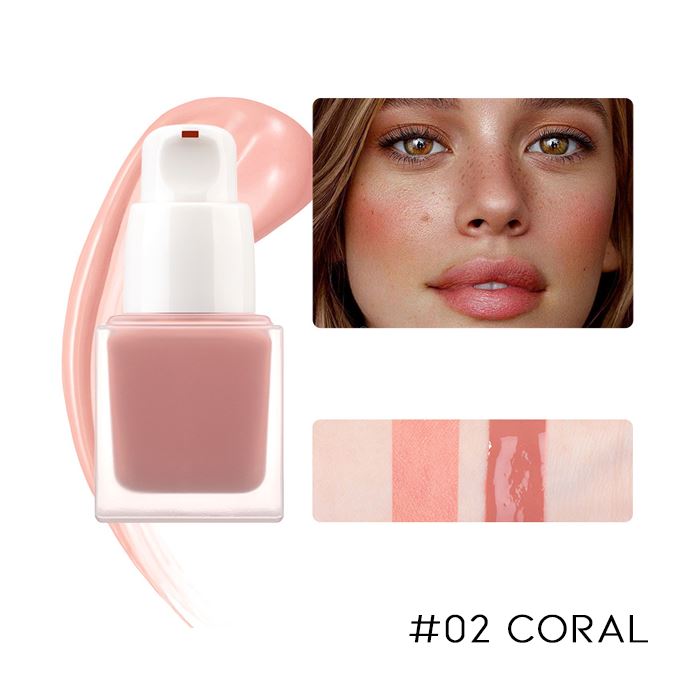 12HRS Waterproof Liquid Blush Make-up Every Day And Night #02 Coral 