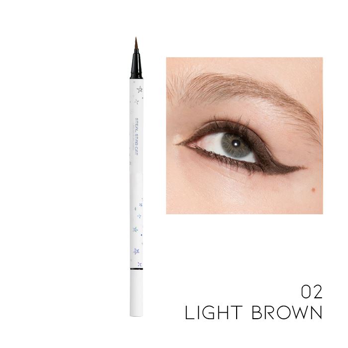 12HRS Waterproof Brush Tip Liquid Eyeliner Make-up Every Day And Night Light Brown 1pc 