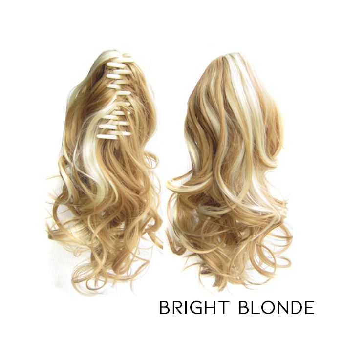 Clip-On Curly Ponytail Hair Extension Hair Styling Tools Every Day And Night Bright Blonde 