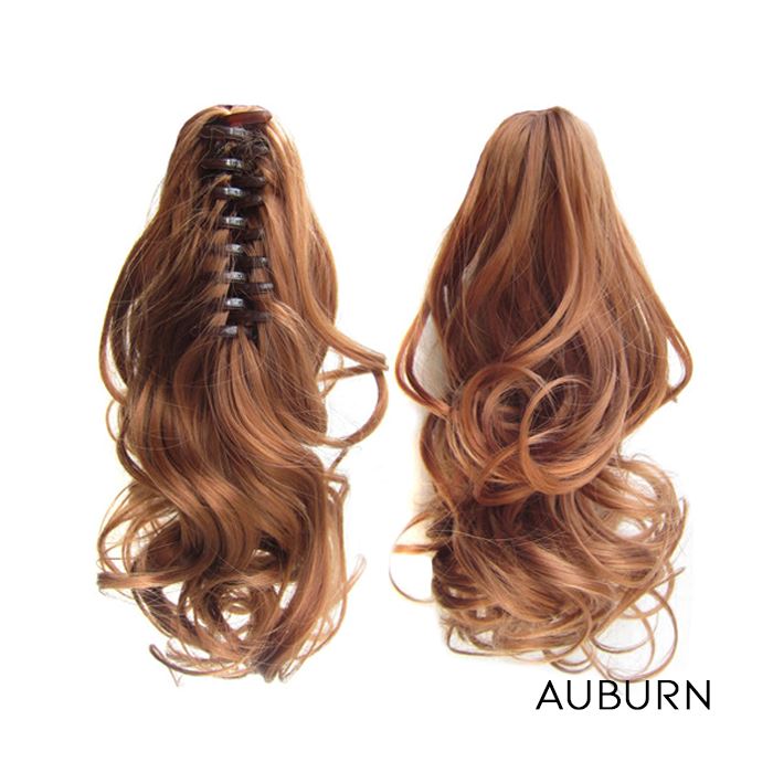 Clip-On Curly Ponytail Hair Extension Hair Styling Tools Every Day And Night Auburn 