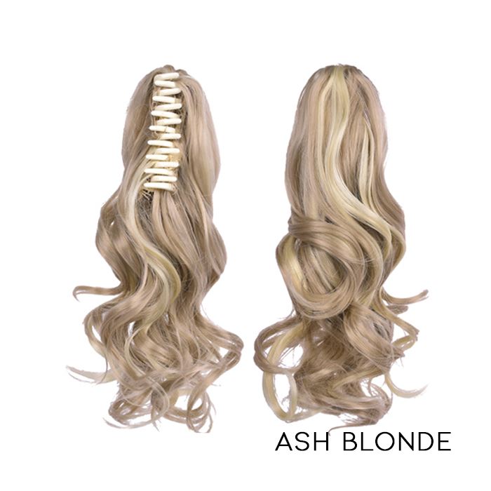 Clip-On Curly Ponytail Hair Extension Hair Styling Tools Every Day And Night Ash Blonde 