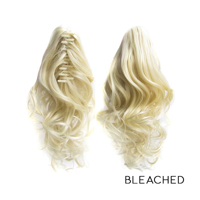 Clip-On Curly Ponytail Hair Extension Hair Styling Tools Every Day And Night Bleached 