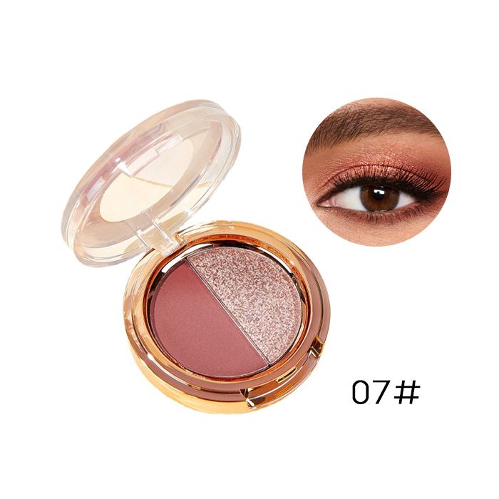 Matt & Shine 2-Tone Eyeshadow Make-up Every Day And Night 07 Coffee Silver 1pc 