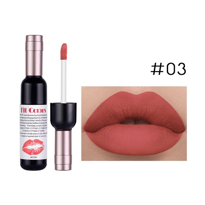 12HRS Transfer-Proof Red-Wine Liquid Lipstick Make-up Every Day And Night #03 1pc 