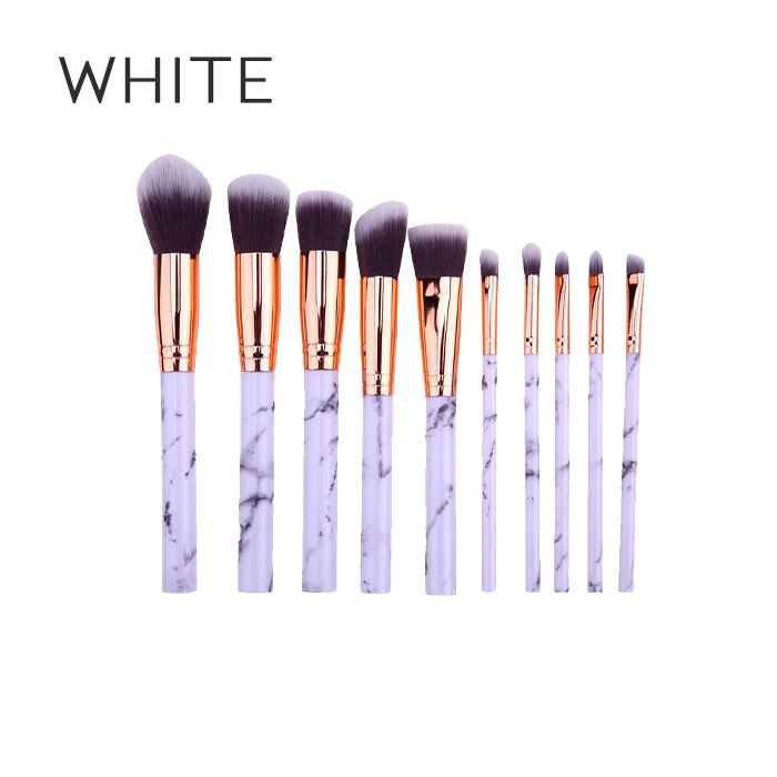 Beginner Marble Makeup Brush Set Make-up Every Day And Night White 