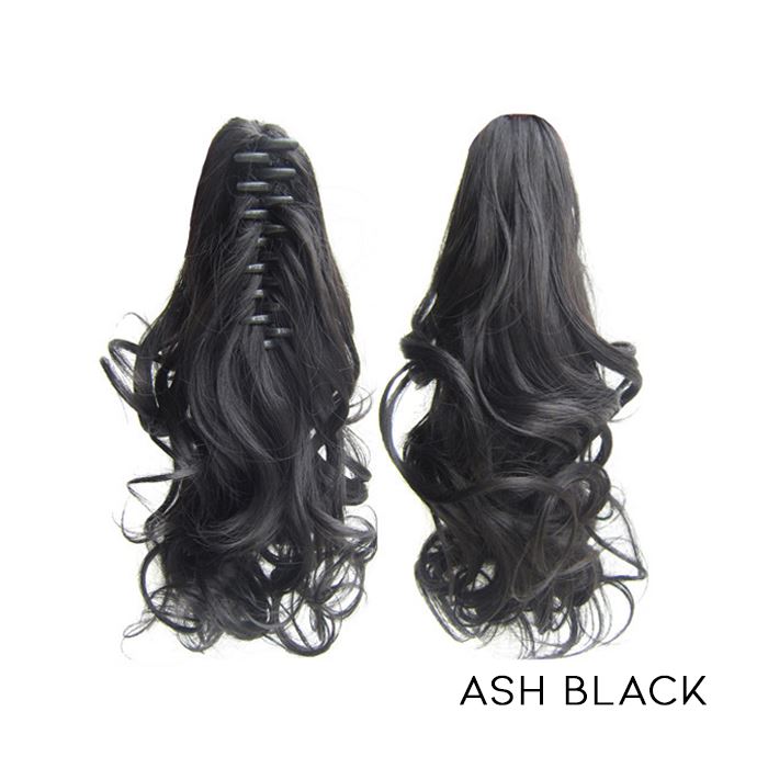 Clip-On Curly Ponytail Hair Extension Hair Styling Tools Every Day And Night Ash Black 