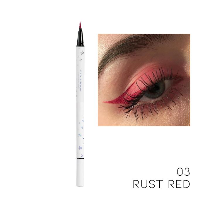 12HRS Waterproof Brush Tip Liquid Eyeliner Make-up Every Day And Night Rust Red 1pc 