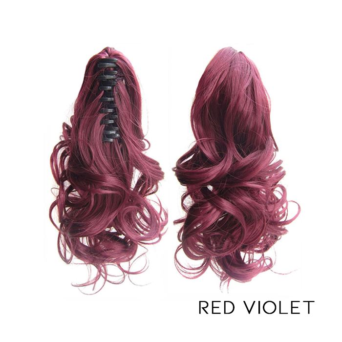 Clip-On Curly Ponytail Hair Extension Hair Styling Tools Every Day And Night Red Violet 