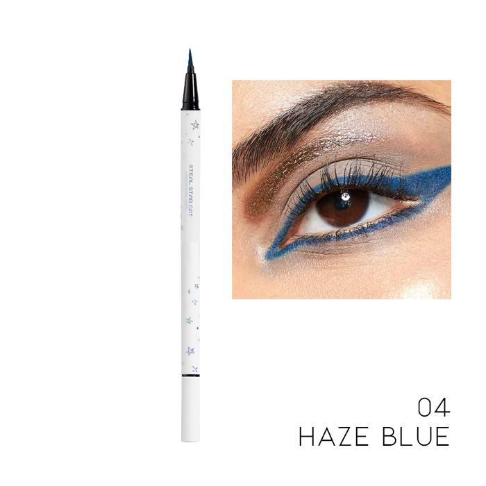 12HRS Waterproof Brush Tip Liquid Eyeliner Make-up Every Day And Night Haze Blue 1pc 