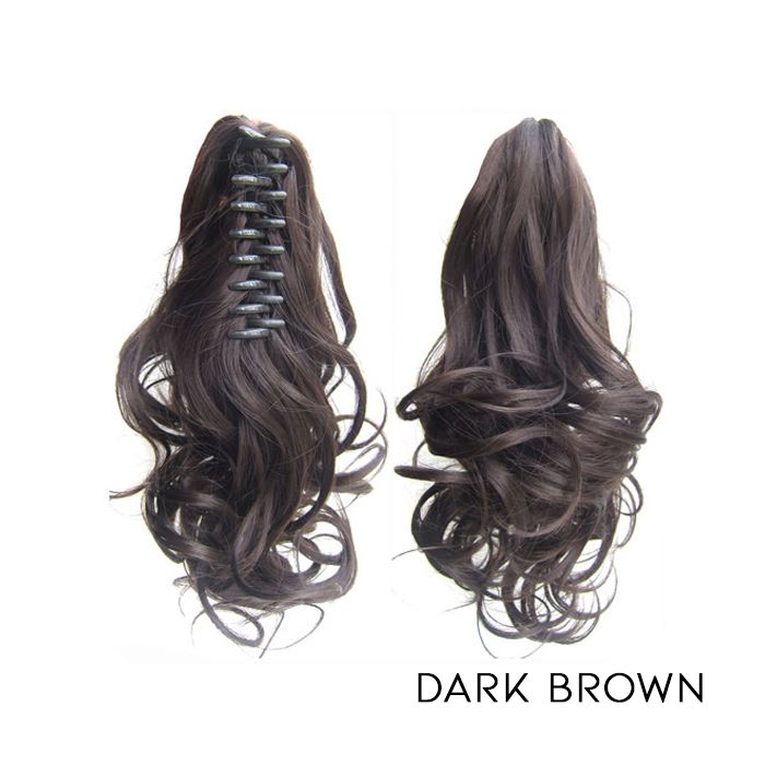 Clip-On Curly Ponytail Hair Extension Hair Styling Tools Every Day And Night Dark Brown 