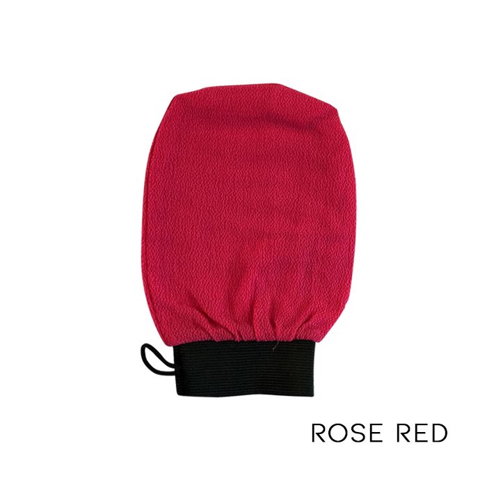 HolyGlow Body Exfoliating Glove Skin Care Tools Every Day And Night Rose Red 1pc 