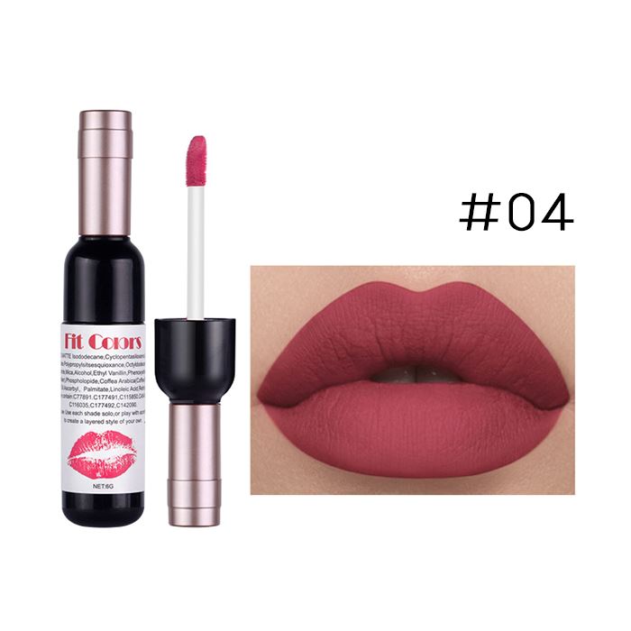 12HRS Transfer-Proof Red-Wine Liquid Lipstick Make-up Every Day And Night #04 1pc 