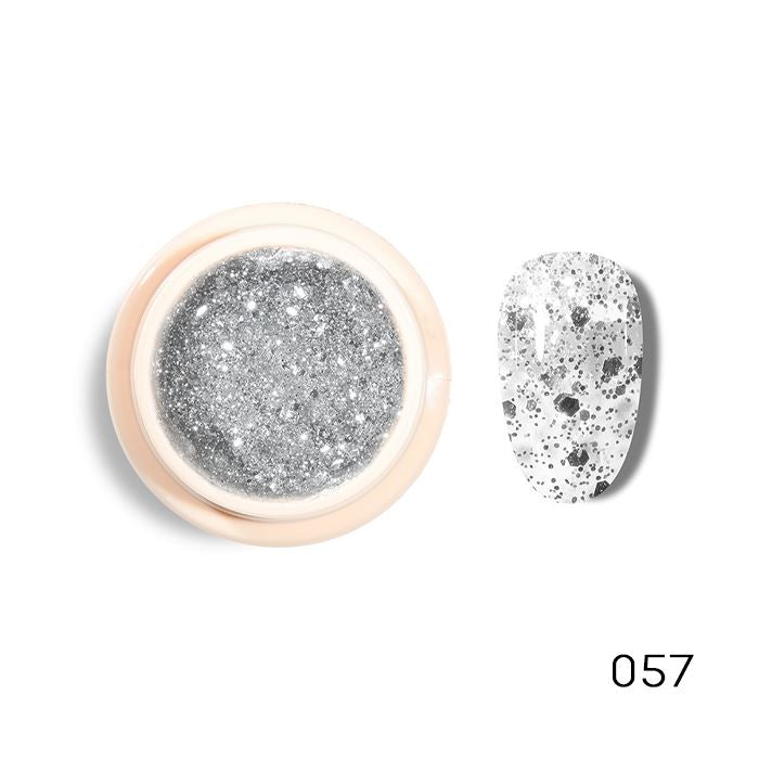Cream-like Nail Gel (Fine Glitter Collection) Nail Every Day And Night 057 Silver 