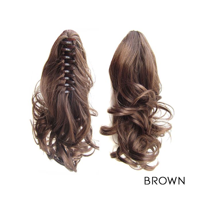 Clip-On Curly Ponytail Hair Extension Hair Styling Tools Every Day And Night Brown 