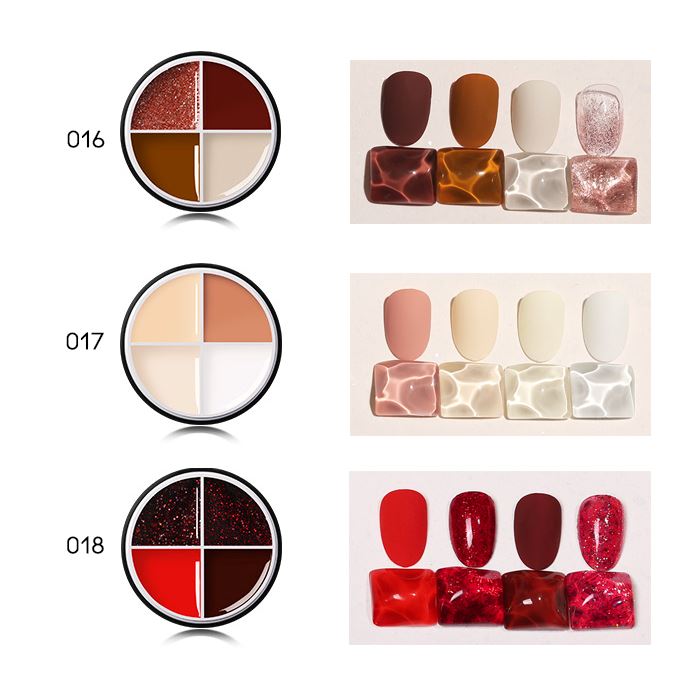 4-in-1 Cream-Like Nail Gel (Solid Color) Nail Every Day And Night 016 Chocolate Strawberry Vibe 