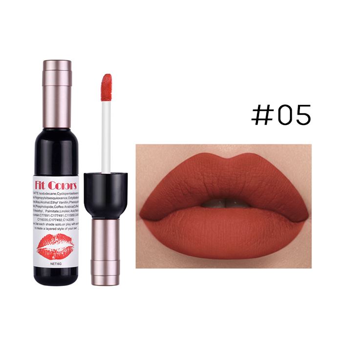 12HRS Transfer-Proof Red-Wine Liquid Lipstick Make-up Every Day And Night #05 1pc 