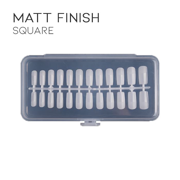 Seamless Transparent Fake Nails (240 pcs) Nail Every Day And Night Matt Finish- Square 