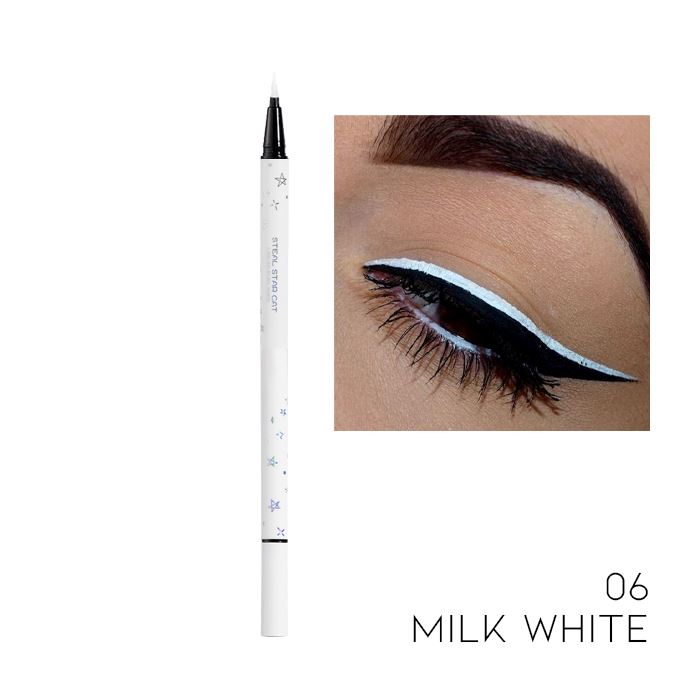 12HRS Waterproof Brush Tip Liquid Eyeliner Make-up Every Day And Night Milk White 1pc 