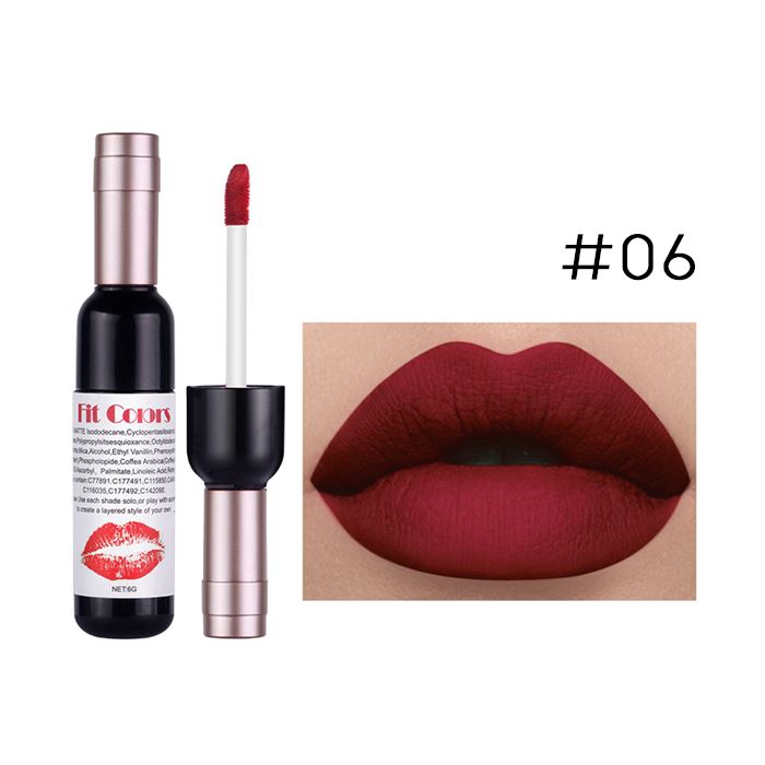 12HRS Transfer-Proof Red-Wine Liquid Lipstick Make-up Every Day And Night #06 1pc 