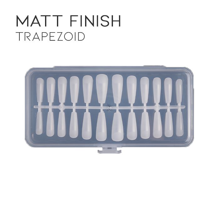 Seamless Transparent Fake Nails (240 pcs) Nail Every Day And Night Matt Finish- Trapezoid 