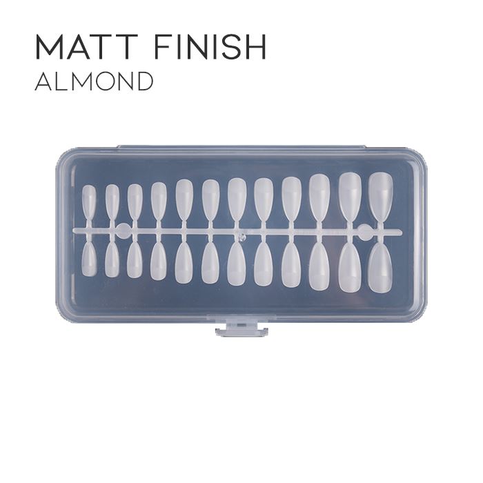 Seamless Transparent Fake Nails (240 pcs) Nail Every Day And Night Matt Finish- Almond 