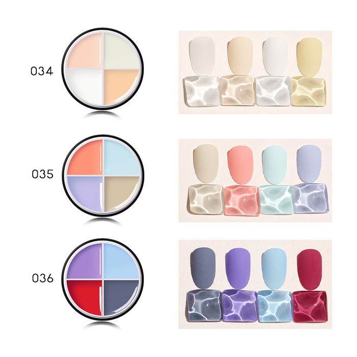 4-in-1 Cream-Like Nail Gel (Solid Color) Nail Every Day And Night 034 Milk Honey Set 